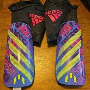 Adidas Neon Yellow and Blue Shin Guards